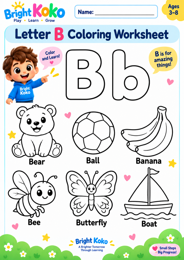 Letter B Coloring Worksheet